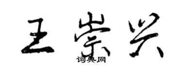 曾庆福王崇兴行书个性签名怎么写