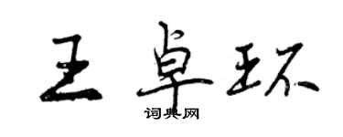 曾庆福王卓环行书个性签名怎么写