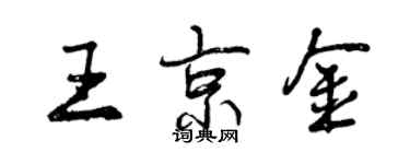 曾庆福王京金行书个性签名怎么写