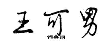 曾庆福王可男行书个性签名怎么写