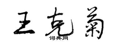 曾庆福王克菊行书个性签名怎么写