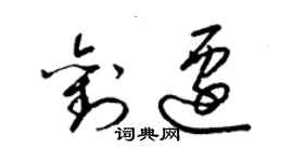 梁锦英刘迁草书个性签名怎么写