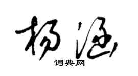 梁锦英杨涵草书个性签名怎么写