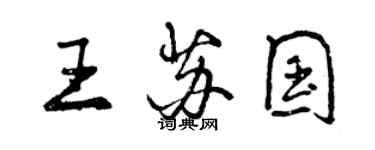 曾庆福王苏国行书个性签名怎么写