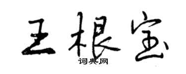 曾庆福王根宝行书个性签名怎么写