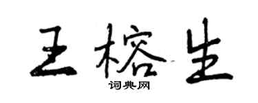 曾庆福王榕生行书个性签名怎么写