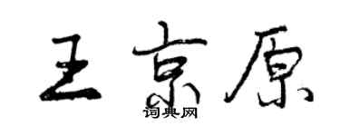 曾庆福王京原行书个性签名怎么写