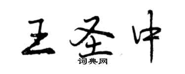 曾庆福王圣中行书个性签名怎么写