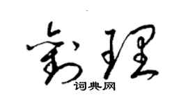 梁锦英刘理草书个性签名怎么写