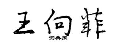 曾庆福王向菲行书个性签名怎么写
