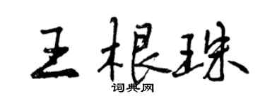 曾庆福王根珠行书个性签名怎么写