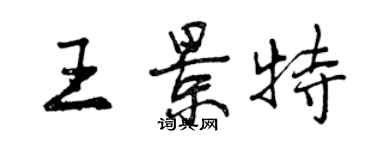 曾庆福王景特行书个性签名怎么写