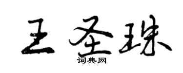 曾庆福王圣珠行书个性签名怎么写