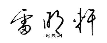 梁锦英雷明轩草书个性签名怎么写