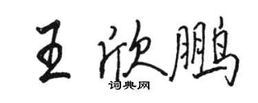 骆恒光王欣鹏行书个性签名怎么写