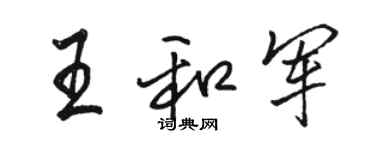 骆恒光王和军行书个性签名怎么写