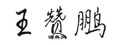 骆恒光王赞鹏行书个性签名怎么写