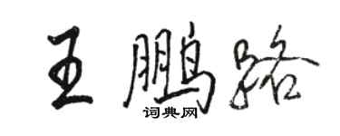 骆恒光王鹏路行书个性签名怎么写