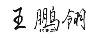 骆恒光王鹏翎行书个性签名怎么写