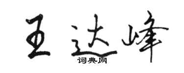 骆恒光王达峰行书个性签名怎么写