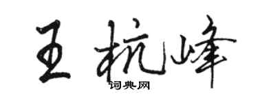 骆恒光王杭峰行书个性签名怎么写