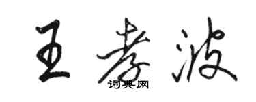 骆恒光王孝波行书个性签名怎么写