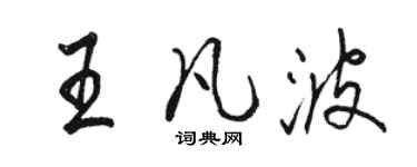 骆恒光王凡波行书个性签名怎么写
