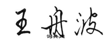 骆恒光王舟波行书个性签名怎么写
