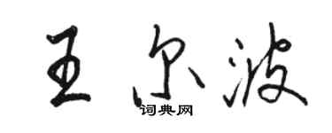 骆恒光王尔波行书个性签名怎么写