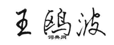 骆恒光王鸥波行书个性签名怎么写