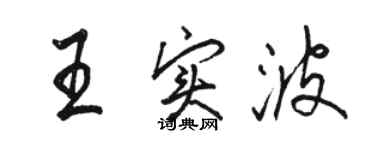 骆恒光王实波行书个性签名怎么写
