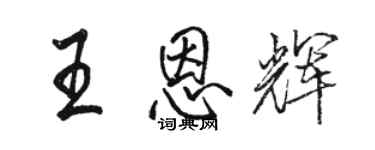 骆恒光王恩辉行书个性签名怎么写