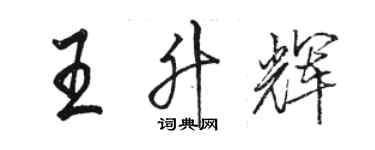 骆恒光王升辉行书个性签名怎么写