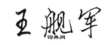骆恒光王舰军行书个性签名怎么写