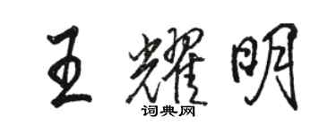 骆恒光王耀明行书个性签名怎么写