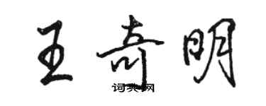 骆恒光王奇明行书个性签名怎么写
