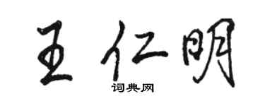 骆恒光王仁明行书个性签名怎么写