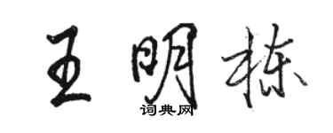 骆恒光王明栋行书个性签名怎么写