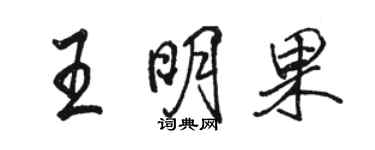 骆恒光王明果行书个性签名怎么写