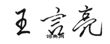 骆恒光王言亮行书个性签名怎么写