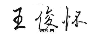 骆恒光王俊怀行书个性签名怎么写