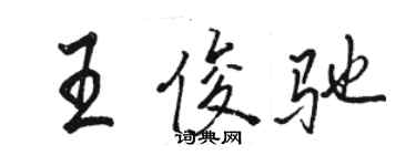 骆恒光王俊驰行书个性签名怎么写