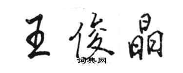 骆恒光王俊晶行书个性签名怎么写