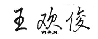 骆恒光王欢俊行书个性签名怎么写