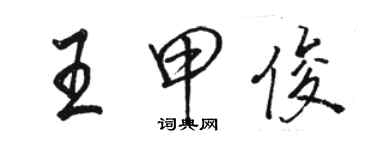 骆恒光王甲俊行书个性签名怎么写