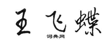 骆恒光王飞蝶行书个性签名怎么写