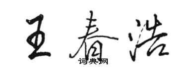 骆恒光王春浩行书个性签名怎么写
