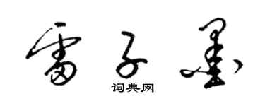 梁锦英雷子墨草书个性签名怎么写