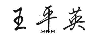 骆恒光王平英行书个性签名怎么写