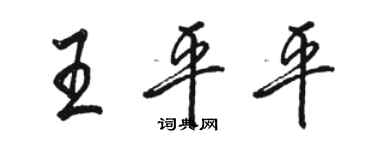 骆恒光王平平行书个性签名怎么写